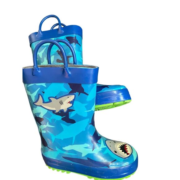 Stephen Joseph shark rain boots size‎ 8 New without box - Picture 2 of 3